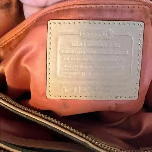 Coach Madison Coral Colorblock Leather Parchment Kara Carryall Tote Bag - Picture 6 of 8